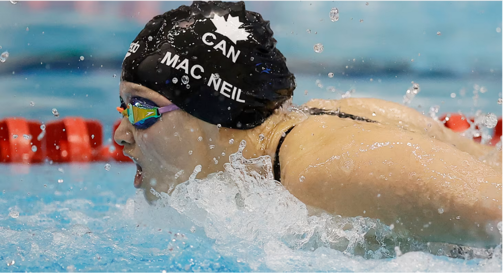 The 24-year-old Canadian won the women’s 100m butterfly at the Tokyo 2020 Games