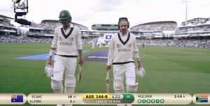 Crucial 53 runs partnership between Alex Carey and Starc has given Aussies an upper hand.